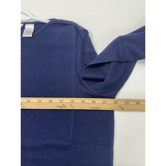 Drapers & Damons Womens Shirt Size Large Blue 3/4 Sleeve Boatneck M14604 - Picture 7 of 11